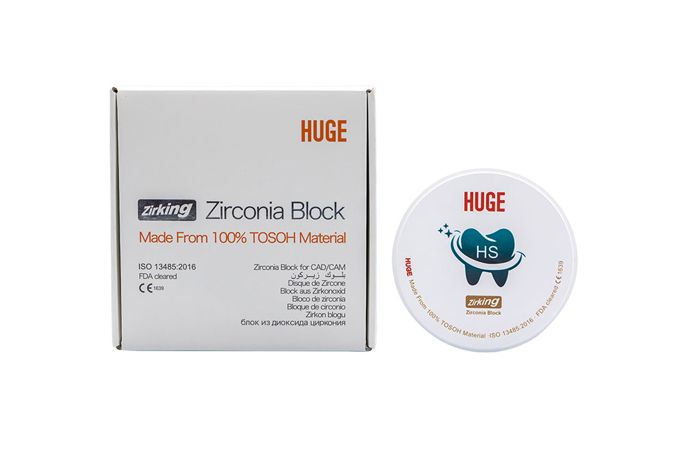 Bloque de zirconia de material 100% Tosoh de alta resistencia (HS) de primera calidad